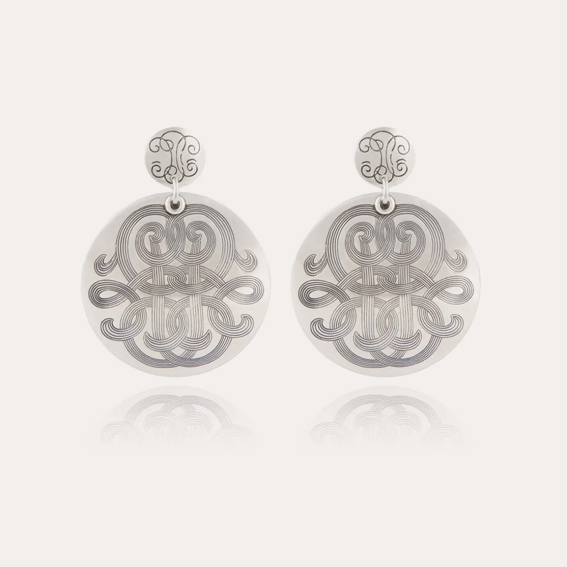Boucles d'oreilles Diva grand modèle argentées