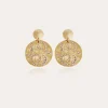 Boucles d'oreilles Diva strass petit modèle dorées