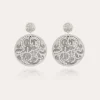 Boucles d'oreilles Diva strass grand modèle argentées