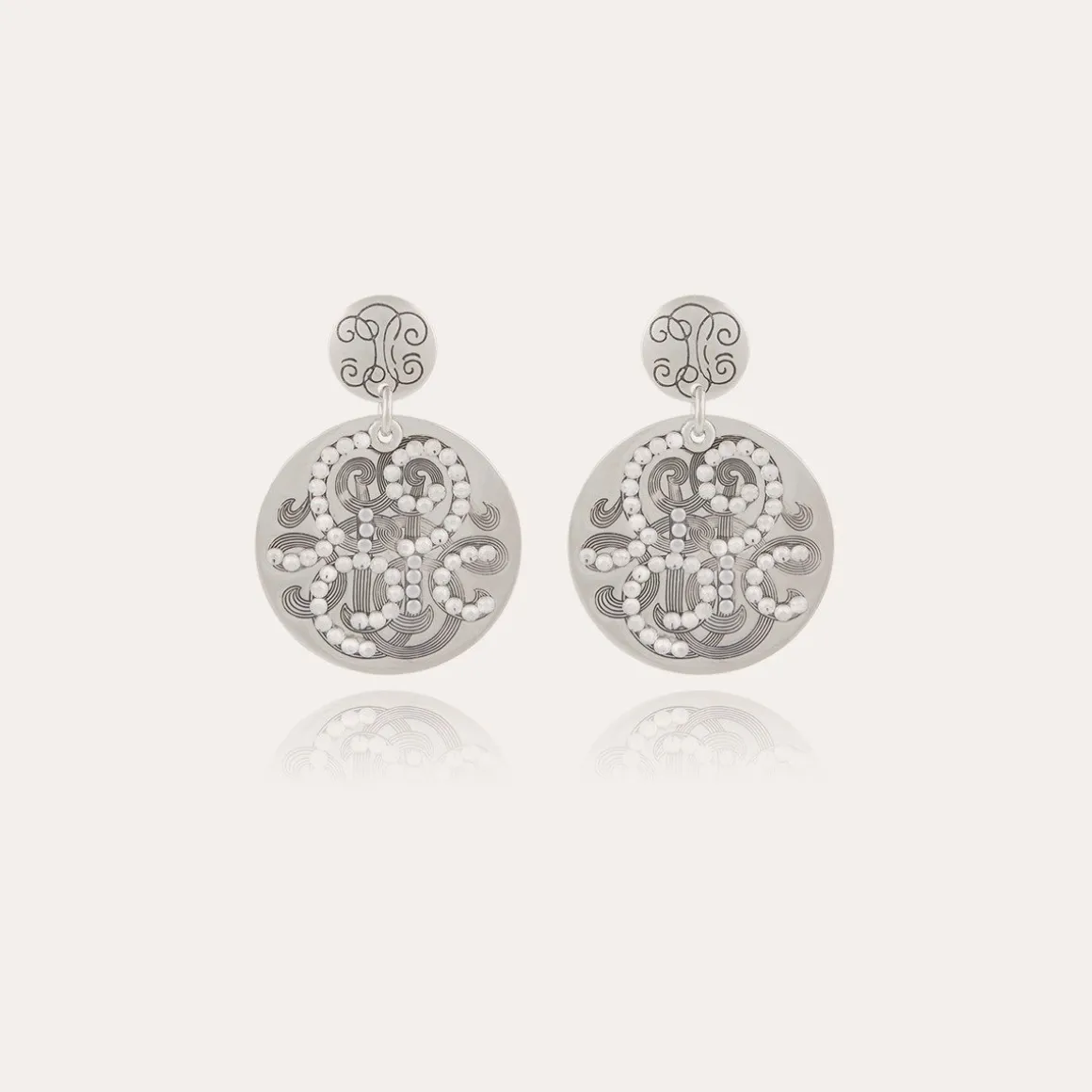 Boucles d'oreilles Diva strass petit modèle argentées