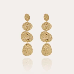 Boucles d'oreilles Eclipse 4 rangs dorées