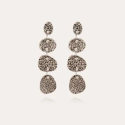 Boucles d'oreilles Eclipse 4 rangs argentées