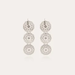 Boucles d'oreilles Flocon Triple mini argentées