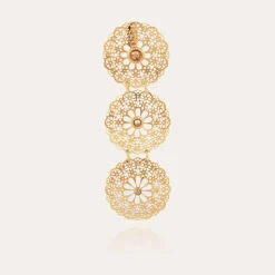 Boucles d'oreilles Flocon Triple mini dorées