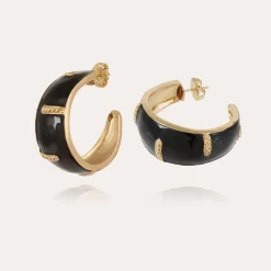 Boucles d'oreilles Idra émail dorées