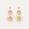 Boucles d'oreilles Idylle petit modèle dorées - Nacre blanche