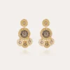 Boucles d'oreilles Illusion strass dorées