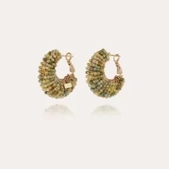 Boucles d'oreilles Izzia petit modèle dorées - Pierres fines