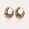 Boucles d'oreilles Izzia strass grand modèle dorées