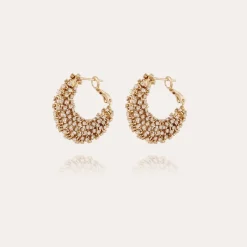 Boucles d'oreilles Izzia strass petit modèle dorées