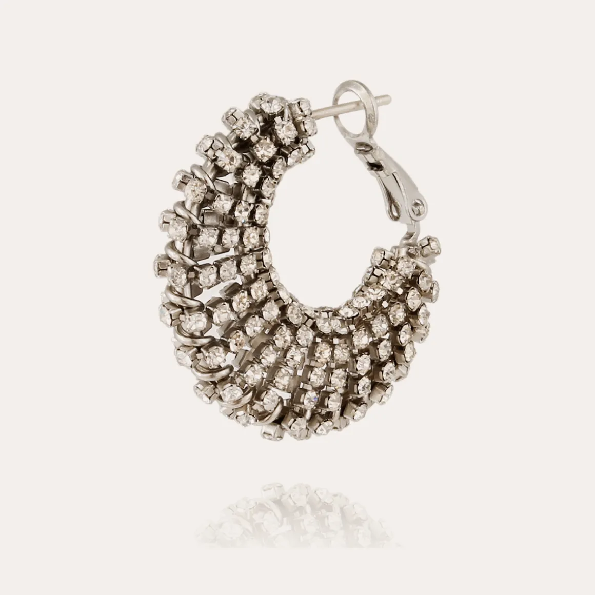 Boucles d'oreilles Izzia strass petit modèle finition rhodium