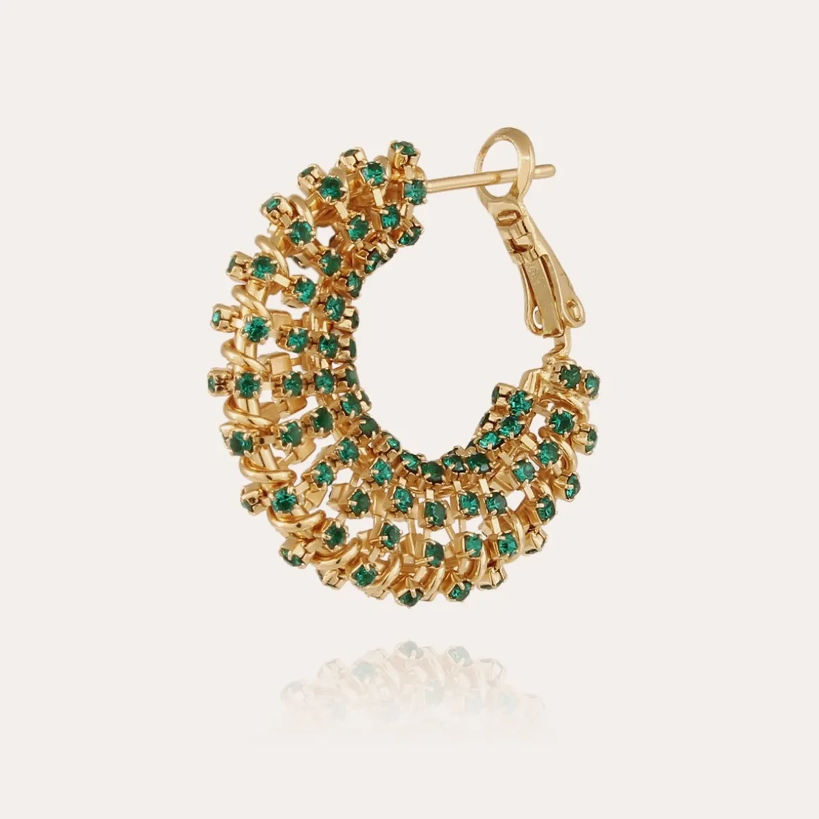 Boucles d'oreilles Izzia strass petit modèle dorées