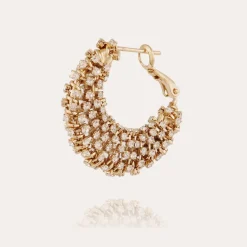Boucles d'oreilles Izzia strass petit modèle dorées