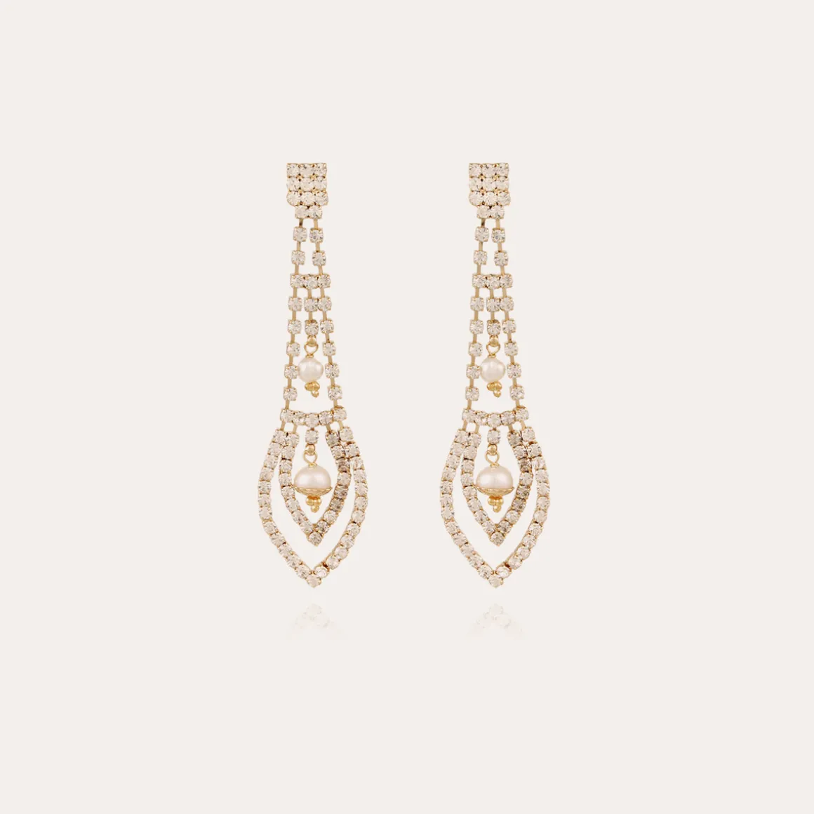 Boucles d'oreilles Lucia strass dorées