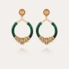 Boucles d'oreilles Mariza petit modèle dorées - Émeraude