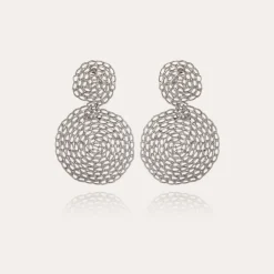 Boucles d'oreilles Onde Gourmette petit modèle argentées