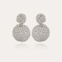 Boucles d'oreilles Onde Gourmette petit modèle argentées
