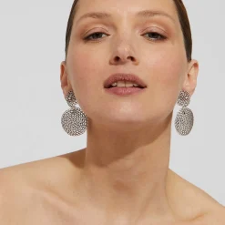 Boucles d'oreilles Onde Gourmette petit modèle argentées