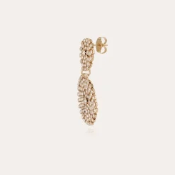 Boucles d'oreilles Onde Lucky strass petit modèle dorées