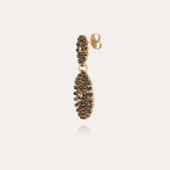 Boucles d'oreilles Onde Lucky strass petit modèle dorées