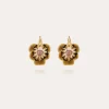 Boucles d'oreilles Pensée émail dorées