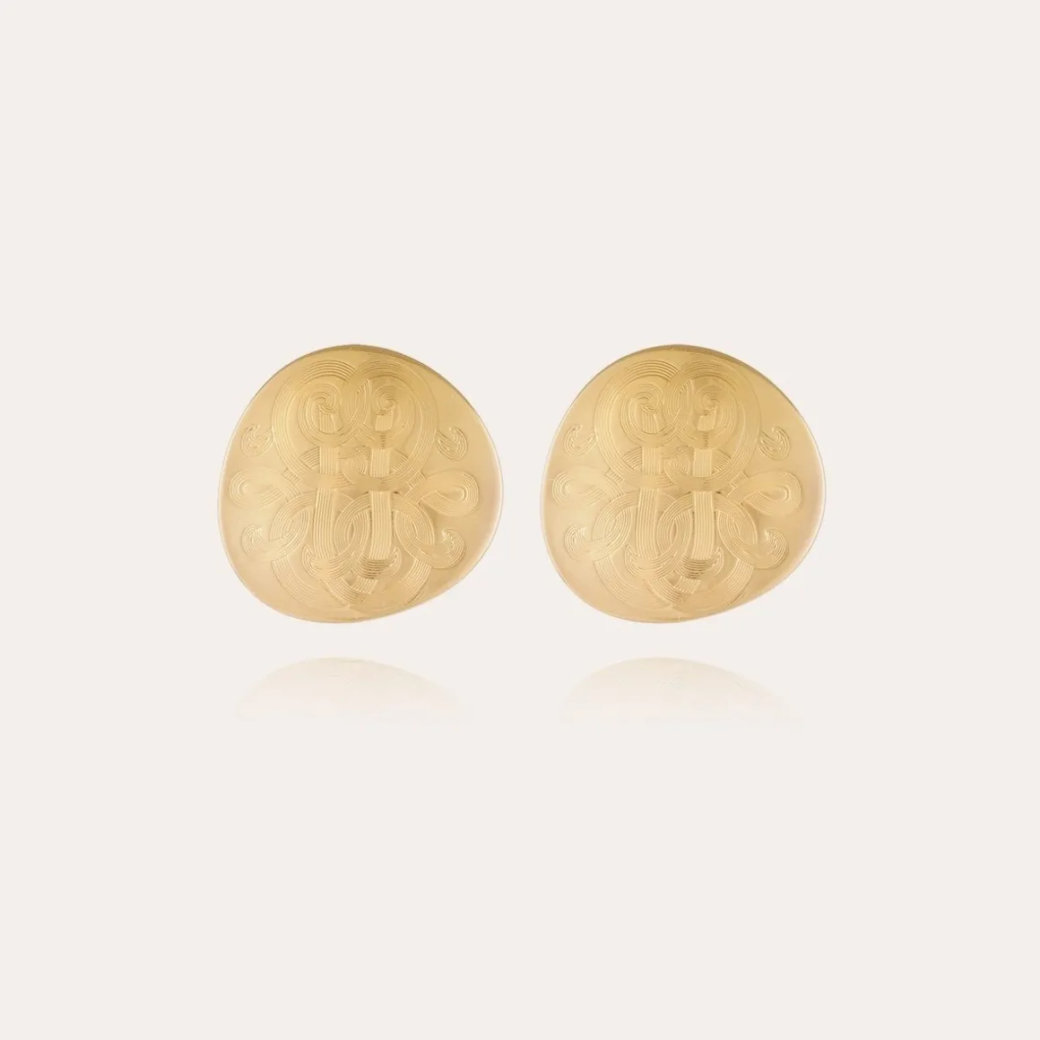 Boucles d'oreilles puces Diva grand modèle dorées