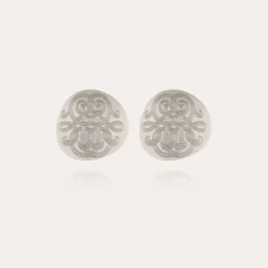 Boucles d'oreilles puces Diva grand modèle argentées