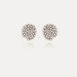 Boucles d'oreilles puces Onde Gourmette argentées
