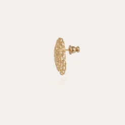 Boucles d'oreilles puces Onde Gourmette dorées