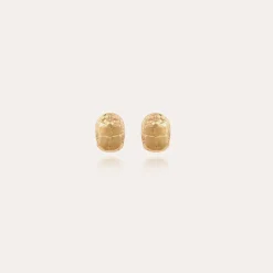 Boucles d'oreilles puces Scaramouche dorées