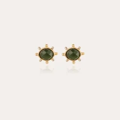 Boucles d'oreilles puces Tiki petit modèle dorées - Serpentine