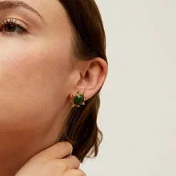 Boucles d'oreilles puces Tiki petit modèle dorées - Serpentine