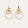 Boucles d'oreilles Régie dorées - Nacre blanche