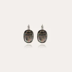 Boucles d'oreilles Scaramouche argentées - Nacre grise