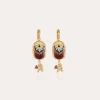 Boucles d'oreilles Scaramouche émail dorées