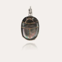 Boucles d'oreilles Scaramouche argentées - Nacre grise