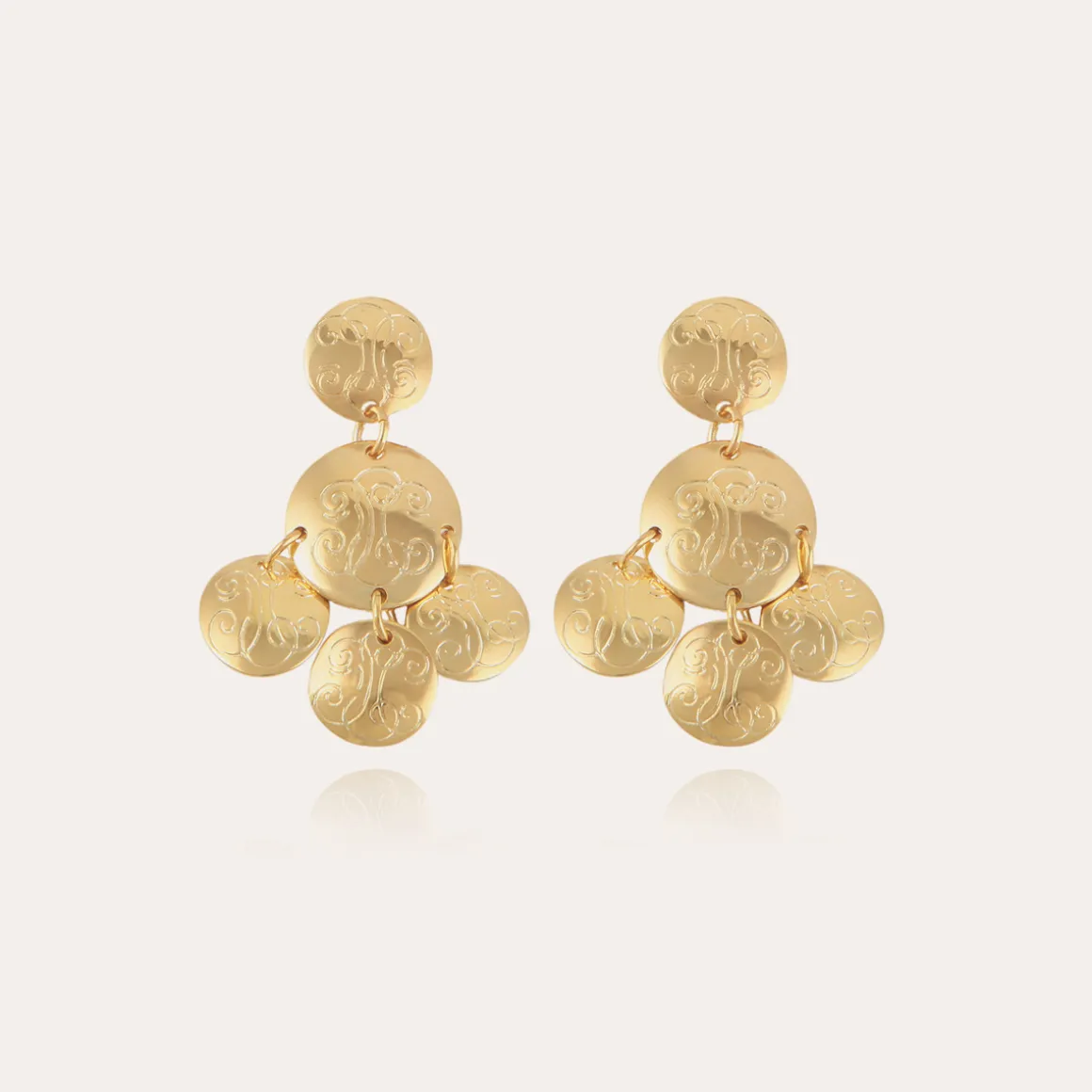 Boucles d'oreilles Sequin Diva dorées