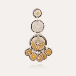 Boucles d'oreilles Sequin trois rangs argentées