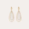 Boucles d'oreilles Serti Cage grand modèle dorées - Cristal