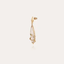 Boucles d'oreilles Serti Goutte Bis doré - Cristal