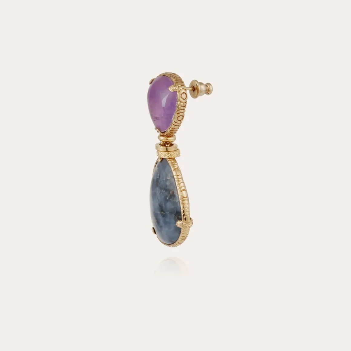 Boucles d'oreilles Silia dorées - Améthyste