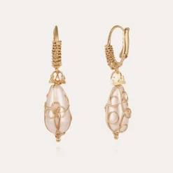 Boucles d'oreilles Tao Biwa petit modèle dorées