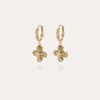 Boucles d'oreilles Tao Croix perles dorées - Aventurine