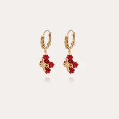 Boucles d'oreilles Tao Croix perle dorées