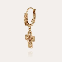 Boucles d'oreilles Tao Croix Yuca dorées