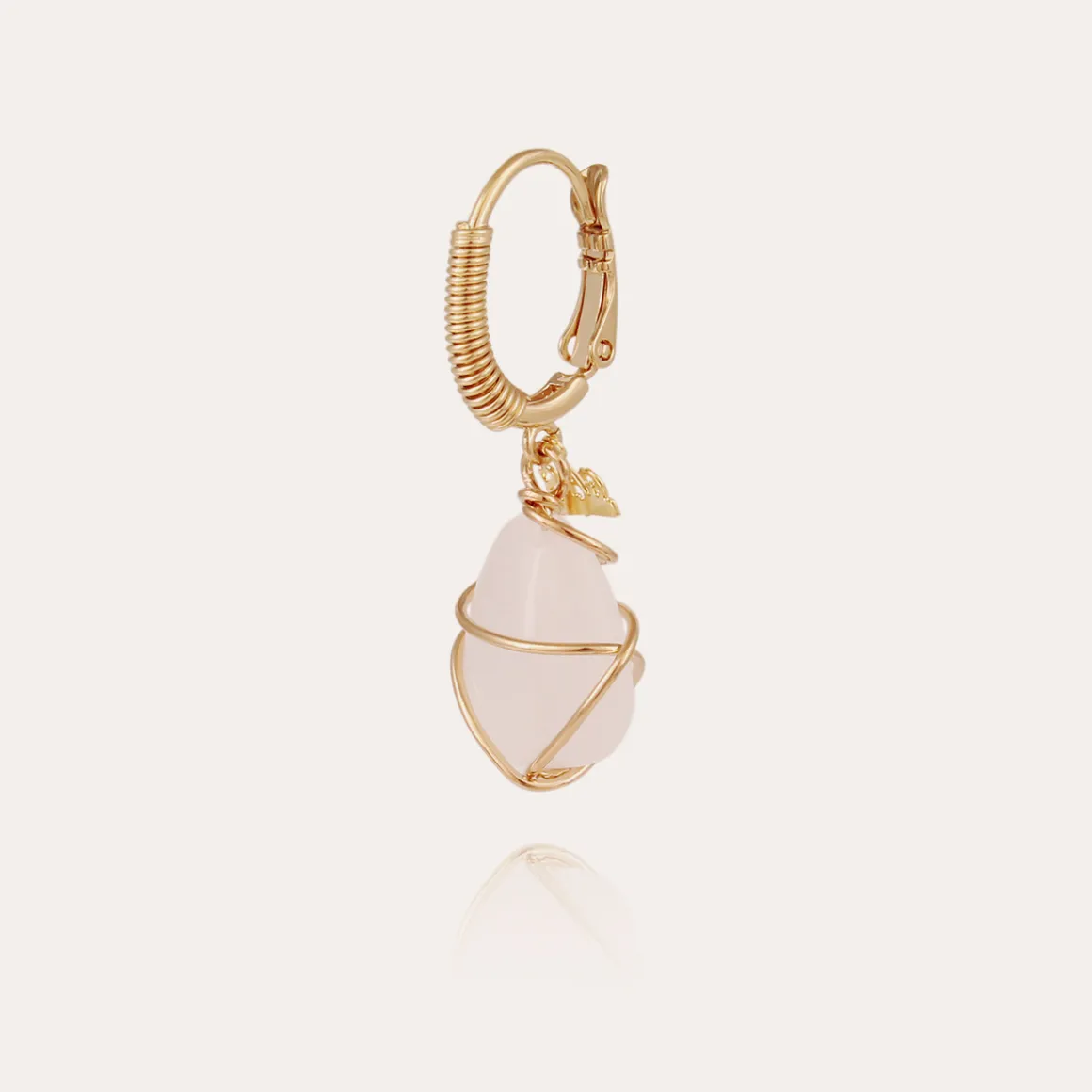 Boucles d'oreilles Tao Rainbow dorées - Cristal de roche
