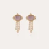 Boucles d'oreilles Tiki dorées - Améthyste