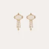 Boucles d'oreilles Tiki dorées - Nacre blanche