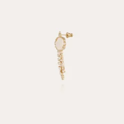 Boucles d'oreilles Tiki dorées - Nacre blanche