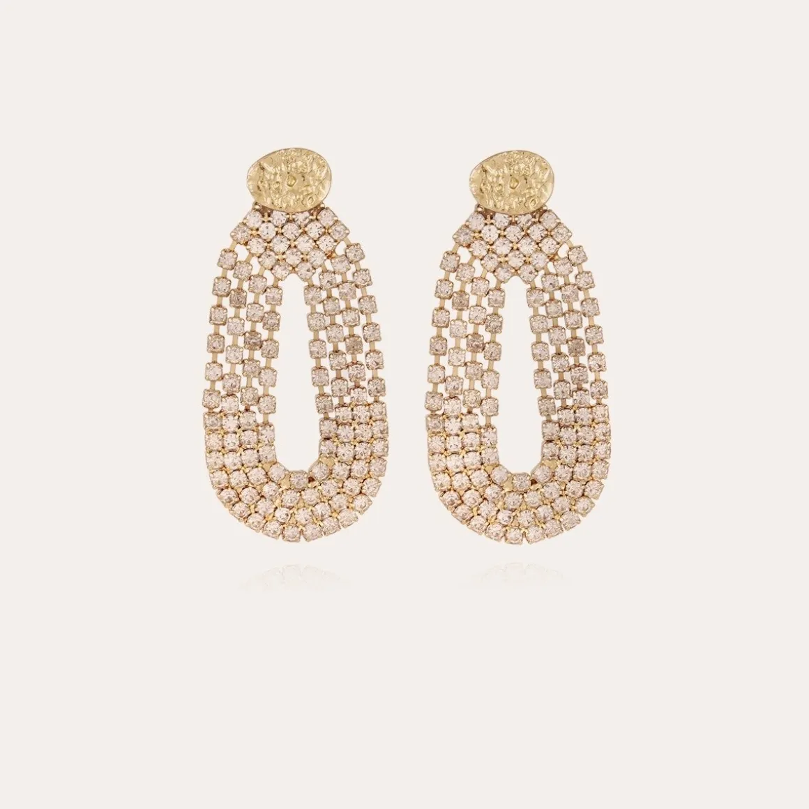 Boucles d'oreilles Trevise strass dorées